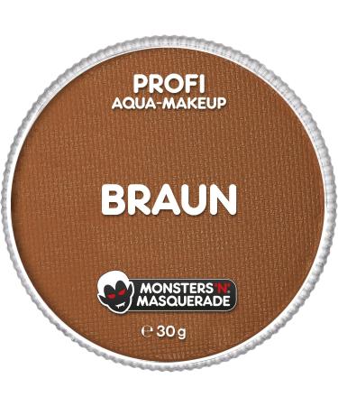 Monsters'n Masquerade - Professional Aqua Schminke Braun 30G |Water-based face and body make-up |Make-up theater m atmosphere Face color children