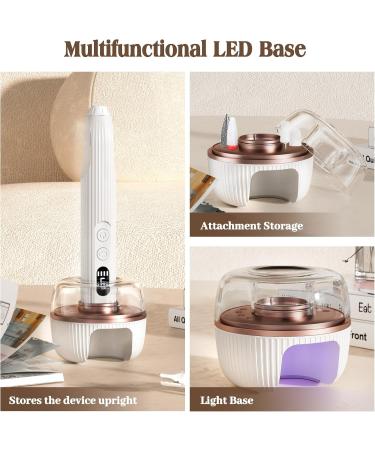 Aedcbaide Electric Nail File 3 in 1 Nail Drill Nail Files for Acrylic and Gel Nails 18000 RPM Adjustable Speed Electric Nail Drill Built-in Nail Lamp for Manicure & Pedicure Tools & Accessories - Buy Online on GoSupps.com