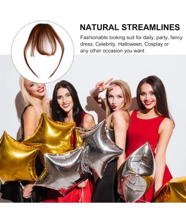 Lurrose air bangs wig hairpieces for women bangs hair clip extension clip in hair bangs human hair real hair wigs hair barrettes for women ladies wigs woman edge hair strands straight hair Light Brown - Buy Online on GoSupps.com