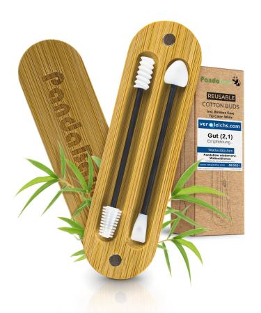 Pandabaw 2 x cotton swabs reusable - extra soft - Silicone Q -tips reusable cotton swabs as make -up removed - also as earplugs ear stubbing reusable - black - Buy Online on GoSupps.com