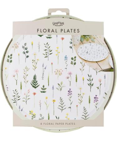 Shop Ginger Ray Floral Printed Team Bride Paper Plates - 8-Pack for Hen Party | International Shipping Available - Buy Online on GoSupps.com