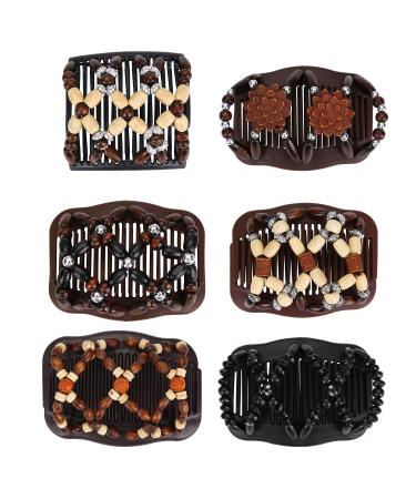 Ulikey 6 pieces pearls Haircongs Magic Magic Comb hair clips stretchy kamm double clips diy hair styling tools for women girls hair accessories