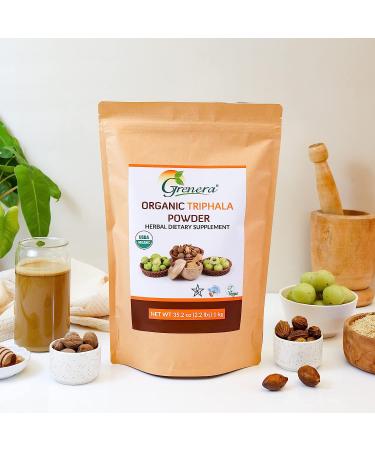 Grenera Organic Triphala Powder 2.2 lb - USDA Organic, Vegan, Kosher Certified | Amalaki, Bibhitaki & Haritaki Fruit Blend - Buy Online on GoSupps.com