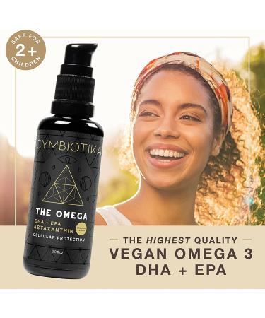 Cymbiotika DHA Omega 3 EPA & Astaxanthin 4mg Liquid Supplement - Supports Brain, Vision & Heart Health - Pregnancy Wellness - Vegan, Gluten Free, Keto - Lemon Flavor - Buy Online on GoSupps.com