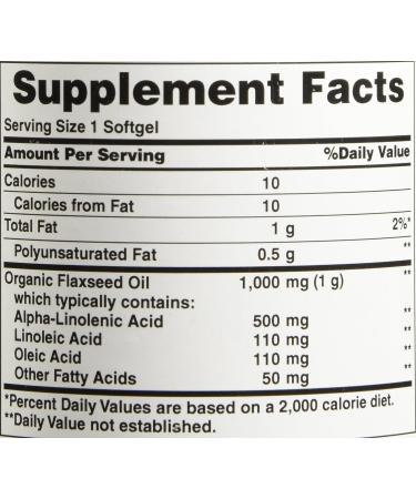 Puritan's Pride Flax Oil 1000mg - 120 Rapid Release Softgels - Buy Online on GoSupps.com