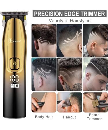 Hatteker Professional Hair Clippers and T-Blade Trimmer Kit for Men - Gold 17 Piece Set | Cordless Beard Barber Clipper, Haircut Grooming Kit, IPX7 Waterproof - Buy Online on GoSupps.com