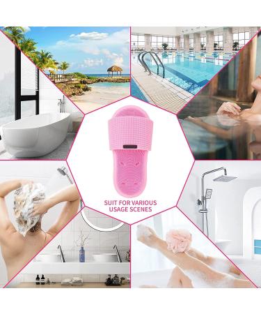 Petalum Silicone Massage Sandals - Non-Slip Shower Foot Brush with Suction Cups for Deep Cleaning & Relaxation - Pink - One Size - Buy Online on GoSupps.com