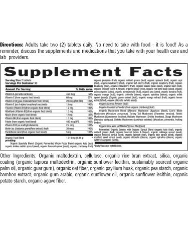 Country Life Realfood Organics Women s Multivitamin USDA Organic Vegan Gluten-Free 1 300mg Fermented Whole Foods Vitamins D E B Folate & Biotin Daily Energy & Beauty 60 Tablets - Buy Online on GoSupps.com