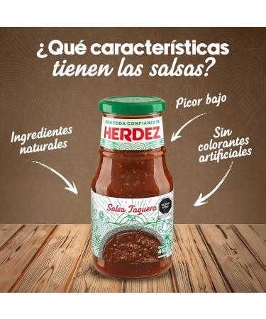  Herdez Mexican "Taquera" Sauce 453g Glass Jar - HERDEZ Taquera Salsa 453g - Buy Online on GoSupps.com