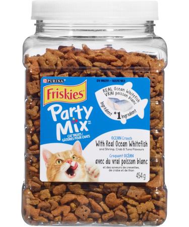 Friskies Party Mix Cat Treats Ocean Crunch and Original Crunch - 908g Cat Treat + Cat Treats Original Crunch Ocean Crunch 454 g (Pack of 1) - Buy Online on GoSupps.com