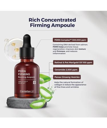 Centellian 24 PDRN Firming Boosting Ampoule - Improve Skin Elasticity | Dongkook Pharmaceutical | 300 000 ppm PDRN Hydrolyzed Collagen & Elastin - 1.01 fl oz - Buy Online on GoSupps.com