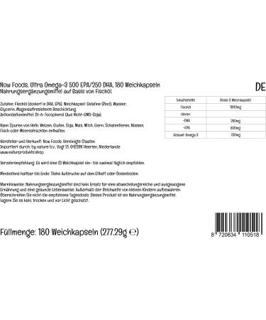 Now Foods Ultra Omega-3 500 EPA & 250 DHA - 180 Softgels | High-Quality Omega-3 Supplement - Buy Online on GoSupps.com