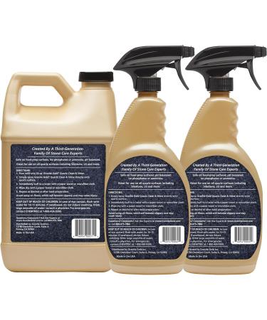 Granite Gold Quartz Clean & Shine - Streak-Free Cleaner for Quartz Surfaces | 64oz + 2x24oz (Pack of 3) - Polishes & Deep Cleans Silestone LG & More - Buy Online on GoSupps.com