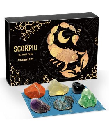 Aovila Scorpio Crystals Zodiac Gift Set | Healing Crystals & Birthstones | Astrology Horoscope Box Set for Scorpio - Buy Online on GoSupps.com