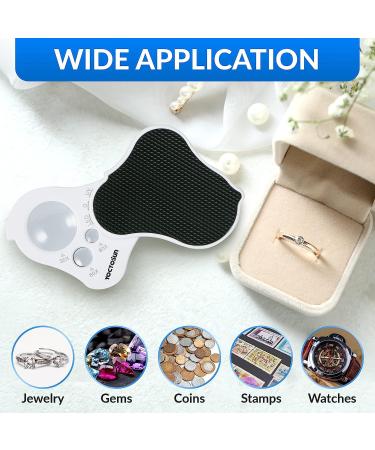 YOCTOSUN 30X 60X 90X Illuminated Jewelry Loupe Magnifier with UV Light and LED Lights - Ideal for Jewelry, Gems, Coins, Stamps - Buy Online on GoSupps.com