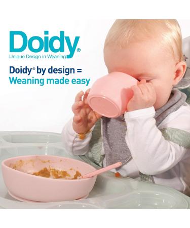 Doidy Cup and Bowl Set - Slanted Design Sippy Cup and Suction Bowl for Babies and Toddlers (Red) - Buy Online on GoSupps.com