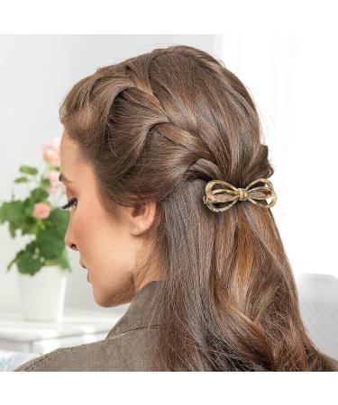 3Pcs Cobahom Duckbill Hair Clips Set - 2.5 inch Hollow Bow Hairpin in Yellow-Brown, Beige, and Red-Green - Fashion Hair Clips for Women Girls - Buy Online on GoSupps.com