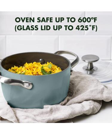 GreenPan Healthy Ceramic Nonstick 2QT Rice & Soup Maker Caldero Pot | PFAS-Free, Induction, Dishwasher & Oven Safe - Smokey Blue - Buy Online on GoSupps.com
