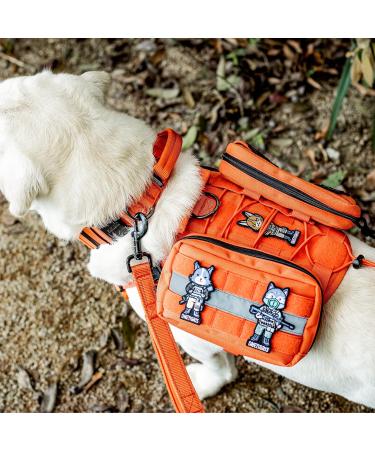 Oneigris Dog Harness - Fire Watcher 2.0 Tactical with 2 Metal Buckles MOLLE System No-Pull D-Ring 1000D Nylon - Orange - Buy Online on GoSupps.com