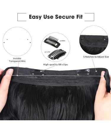 Black Halos Hair Extensions - Invisible Wire 20 Inch Synthetic Wavy Hair Pieces for Women - Buy Online on GoSupps.com