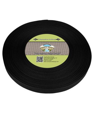 Country Brook Design - 1 Inch Polypropylene (Polypro) Webbing Black 25 Yards (Pack of 1)