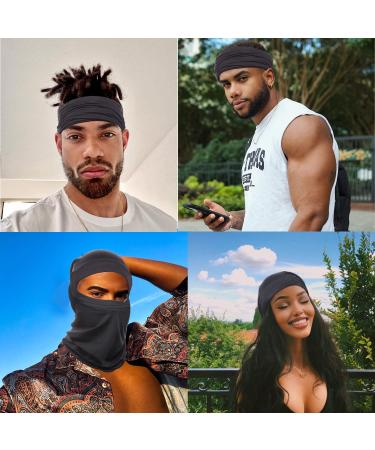 Leeven 2-Piece Wide Elastic Dreadlock Headband and Cap Set - Black | Full Cover Hair Stocking for Sleep | Long Braid Cap for Locs and Braids - Buy Online on GoSupps.com