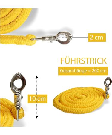 Leadership Knit with Panic Hooks for Horses - Stylish Binding Leash for Ponies Donkeys & Goats (Yellow) - Buy Online on GoSupps.com