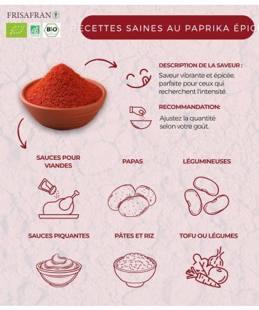  FRISAFRAN FRISAFRAN | Organic Hot Paprika Powder 40g | Hot Paprika | Strong Paprika | Ground Paprika | Strong Ground Paprika from Spain - Buy Online on GoSupps.com