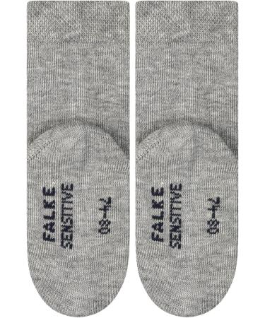 FALKE Unisex Baby Cotton Soft-Top Socks 6-12 Months Grey - Gentle Grip, Elasticated Zone, Eco-Friendly - Blue Pink & More Colors - 1 Pair - Buy Online on GoSupps.com