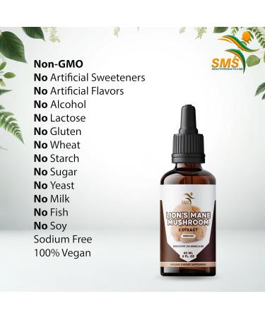 Lion's Mane Mushroom Drops Supplement Lions Mane Tincture Natural Immune Support for Memory Clarity & Focus Support - Herbal Liquid Extract - Organic No Fillers No Binders - 2 Fl oz - Buy Online on GoSupps.com
