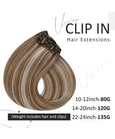 Vivien Blond Extensions - 24 Remy Clip-In Hair Extensions | Light Brown to Platinum Blonde P#8/60 | 7PCs 135g - Buy Online on GoSupps.com