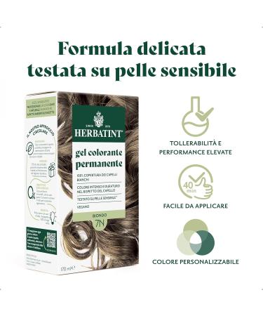  Herbatint Herbatint Permanent Hair Color Gel 7N Blonde - 170 ml | Ammonia-Free 100% Gray Coverage | For Sensitive Skin with 8 Natural Organic Extracts - Buy Online on GoSupps.com
