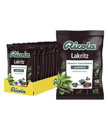 Buy Ricola Lakritz Herbal Candy - Sugar-Free 18x75g - Beneficial for Voice & Throat - Original Swiss Herbs - Buy Online on GoSupps.com