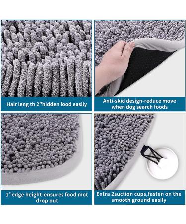 LAMTWEK Snuffle Mat for Dogs 17 x 21 - Interactive Feed Game for Boredom and Stress Relief - Machine Washable Grey - Buy Online on GoSupps.com