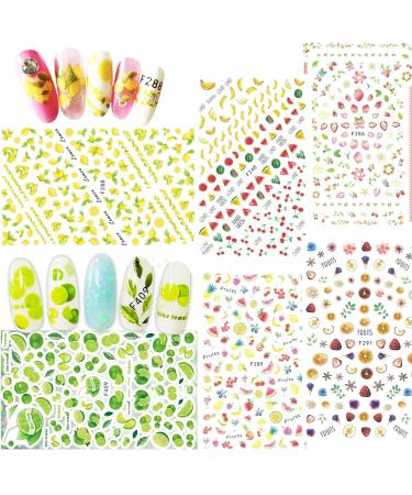 Nail Decoration Manicure Self-Adhesive 3D Fruits Nail Art Nail Stickers Nail Art Decals Supplies(15) (Multicolor 15) - Buy Online on GoSupps.com