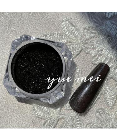 Black Chrome Nail Powder - Holographic Mirror Effect Gel & Glitter for Stunning DIY Manicures - Buy Online on GoSupps.com