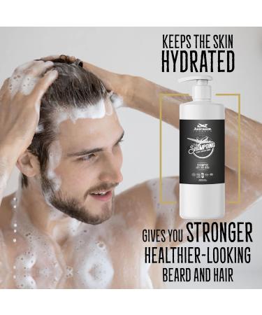 Hairgum Men's Hair & Beard Shampoo - All-in-One Moisturizing Shampoo for Men - Cleansing Shampoo with Shea Oil for Hair & Mustache (31 oz - Buy Online on GoSupps.com