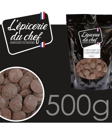  picerie du Chef EDC8632 - Dark Chocolate Pucks 500 g - Cover Chocolate for Desserts Pastries Cakes Icing - Ingredient 58% - Buy Online on GoSupps.com