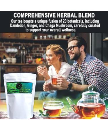 Herbal Alkablend Tea - 20 Natural Ingredients for Holistic Wellness Immune Support Digestion Energy Boost & Detox | International Shipping - Buy Online on GoSupps.com