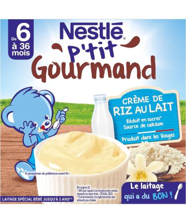 Nestle Creme De Riz au Lait P 'tit Gourmand 4 X 100g - Delicious Rice Pudding Dessert - Buy Online on GoSupps.com