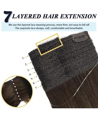 GOO GOO Balayage Chocolate Brown to Caramel Blonde Human Hair Extensions - 16 Inch Invisible Wire Hairpiece - Buy Online on GoSupps.com