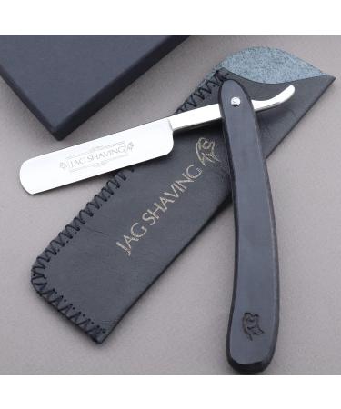 Jag Shaving Razor - Sustainable Safety Razor with Leather Case for Men | Eco-Friendly Black Razor - Perfect for Travel - Buy Online on GoSupps.com