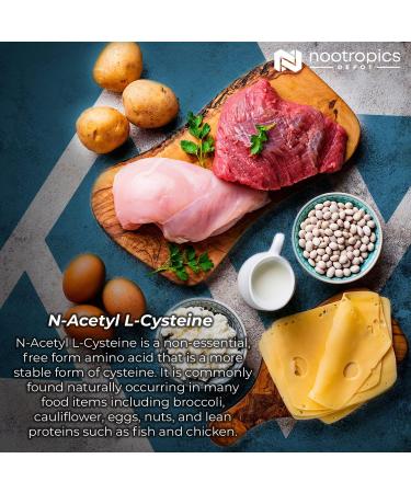 Nootropics Depot N-Acetyl L-Cysteine 500mg Capsules | 180 Count | Liver Support, Cellular Health, Glutathione Boost - Buy Online on GoSupps.com