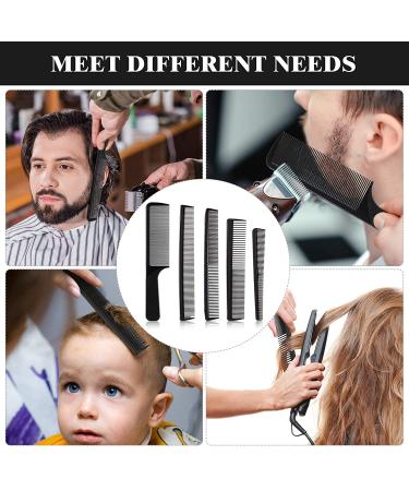 5-Piece Hair Cutting Comb Set - Fine Teeth Carbon Combs for Hair Styling - Anti Static & Heat Resistant - Barber & Hairdressing Tapered Comb for Men and Women - Buy Online on GoSupps.com