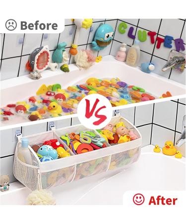 Bath Toy Storage Bag Bath Toy Hanging Organiser Bag Bath Toy Mesh Bag Storage and Sorting of Toys Ideal for Baths (White) - Buy Online on GoSupps.com