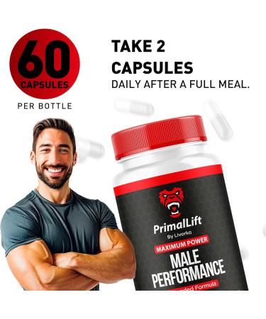 Primal Lift Primal Lift for Men Primal Lift Capsules Primal Lift Pills Primal Lift Supplement PrimalLift All Natural Support Primal Lift Advanced Formula 60 Capsules for 1 Month - Buy Online on GoSupps.com