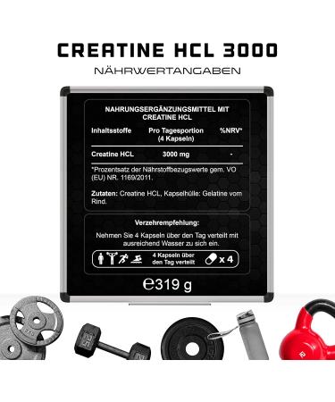 Buy Creatine HCL 320 Capsules - High-Dose 3000mg Pure Creatine Hydrochloride with Superior Absorption - Laboratory Tested - International Shipping - Buy Online on GoSupps.com