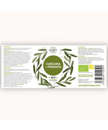 Turmeric and black pepper | 120 Capsules. Anti-inflammatory and natural antioxidant. High concentration BIO ingredients (Curcumin+Piperine) Natural No Additives Max Dose 1425 mg - Buy Online on GoSupps.com