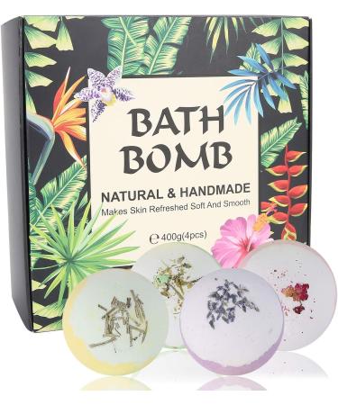 Bath Bubble Ball Gift Set - 4-Piece Handmade Organic Foam for Women | Natural Oils & Moisturizing Bath Salt - Buy Online on GoSupps.com