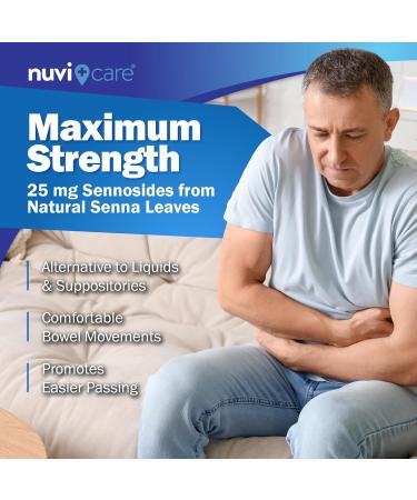 Maximum Strength Senna Laxative Tablets 25mg Sennosides for Overnight Constipation Relief Natural Senna Tablets Gentle Stimulant Vegetable Laxative Pills (60 Count) 60 Count (Pack of 1) - Buy Online on GoSupps.com